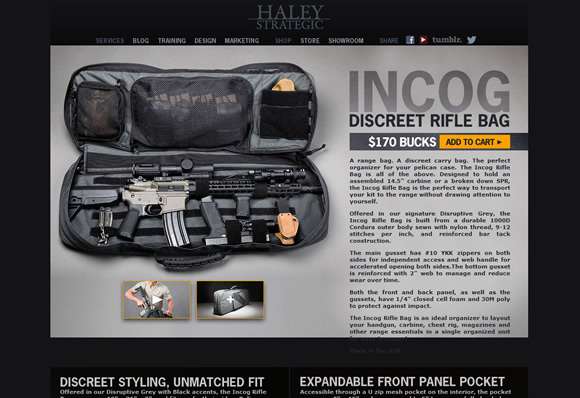 haley strategicパートナーincog discreetライフルバッグ 10 x 31 x 3インチ disruptiveグレー