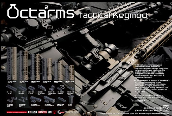 エアガンパーツ】ARESの新作ハンドガード「Octaarms Tactical Keymod」は豊富なレングスが魅力的！ | さばなび | サバゲー